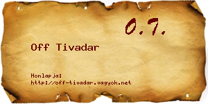 Off Tivadar névjegykártya